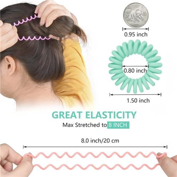 18 Pieces - Macaron Color spiral hair ties - Picture 2 of 4